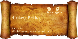 Miskey Erika névjegykártya